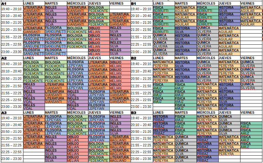 Horarios Plan 1994 2024